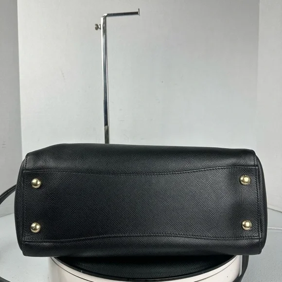 PRADA LEATHER 2-WAY GALLERIA SATCHEL BLK - Picture 10 of 16